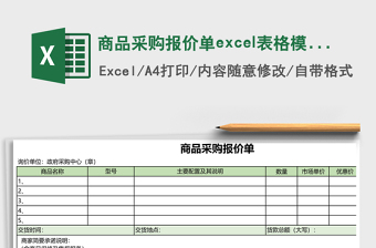 商品采购报价单excel模板