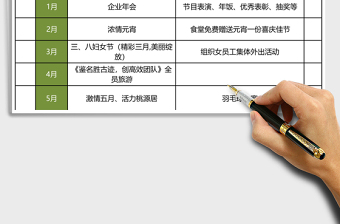2024年企业文化活动推进计划excel