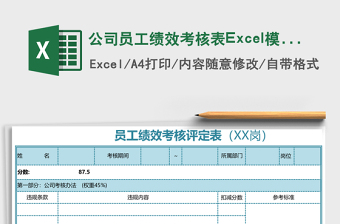 公司员工绩效考核表excel表格下载