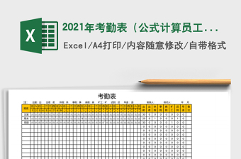 2025年考勤表（公式计算员工考核）