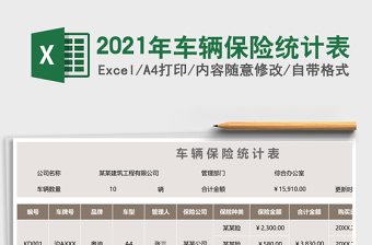 2025年车辆保险统计表