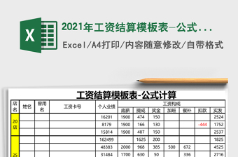2025年工资结算模板表-公式计算