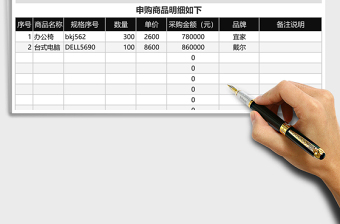 2025年物品申购表