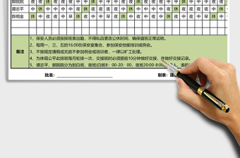 公司保安排班表格