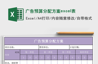 2025广告预算分配方案excel表