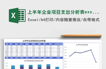 上半年企业项目支出分析表excel表格下载