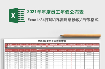 2025年年度员工年假公布表