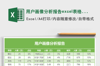 用户画像分析报告excel模板