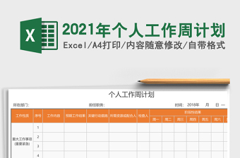 2025年个人工作周计划