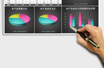 黑色销售业绩分析图表excel表格下载