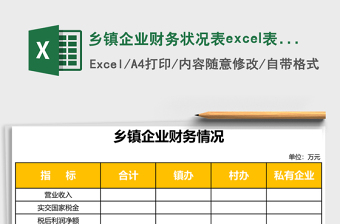 乡镇企业财务状况表excel表格模板
