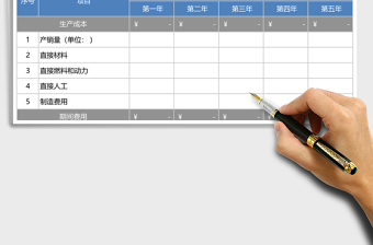 生产企业总成本费用预估预测表excel模板