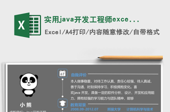 2025实用java开发工程师excel简历模板