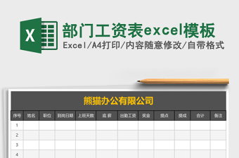 2025部门工资表excel模板