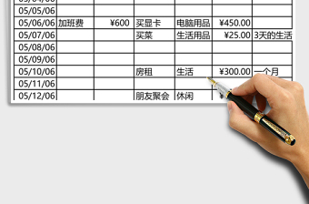 家庭费用收支表明细