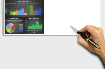 2025黑色纹理销售人员业绩分析excel模板