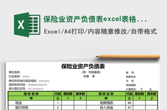 2025保险业资产负债表excel表格模板