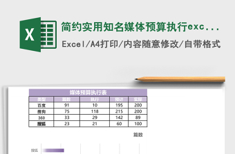 2025简约实用知名媒体预算执行excel表模板