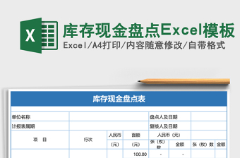 2025库存现金盘点Excel模板
