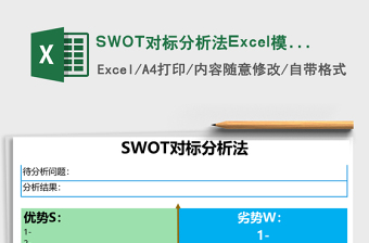 SWOT对标分析法Excel模板