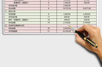 所有者权益增减变动报表Execl表格