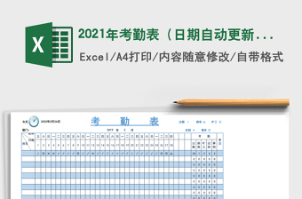 2025年考勤表（日期自动更新-自动统计）