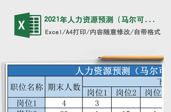 2025年人力资源预测（马尔可夫矩阵）