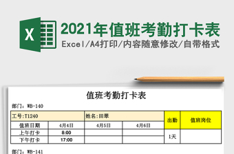 2025年值班考勤打卡表