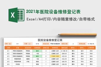 2025年医院设备维修登记表