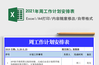 2025年周工作计划安排表