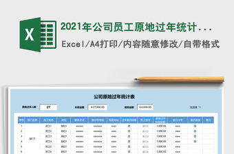2025年公司员工原地过年统计表