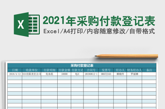 2025年采购付款登记表