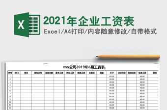 2025年企业工资表