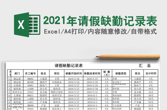 2025年请假缺勤记录表