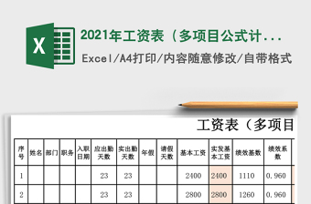 2025年工资表（多项目公式计算）