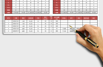 2025年工装工服库存登记表