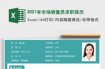 2025年市场销售员求职简历