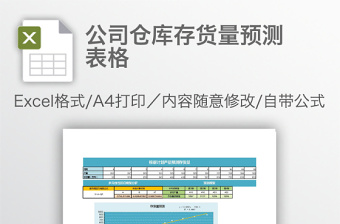 公司仓库存货量预测表格