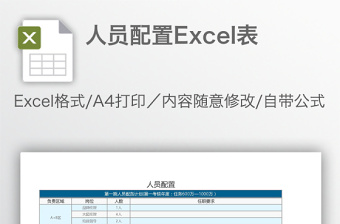 实用人员配置Excel表