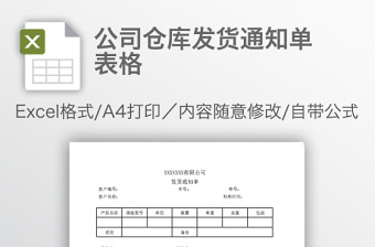 公司仓库发货通知单表格