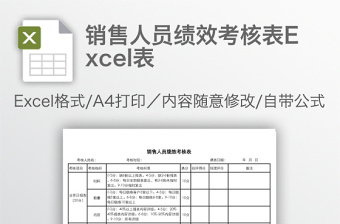 实用销售人员绩效考核表Excel表