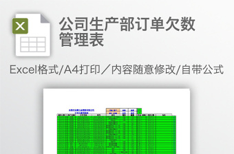 公司生产部订单欠数管理表免费下载