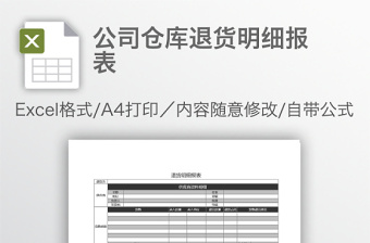 公司仓库退货明细报表