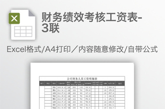 财务绩效考核工资表-3联