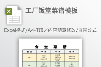 工厂饭堂菜谱模板