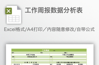 工作周报数据分析表免费下载