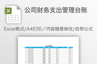 公司财务支出管理台账免费下载