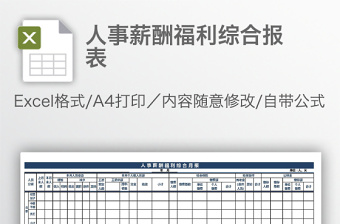 人事薪酬福利综合报表