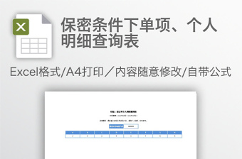 保密条件下单项、个人明细查询表