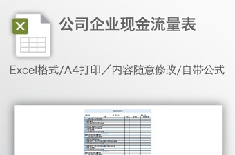 公司企业现金流量表免费下载